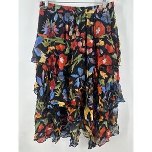 Colorful Tiered Maxi Skirt Boho Peasant Hippie Festival Metro Style Ruffles AA02